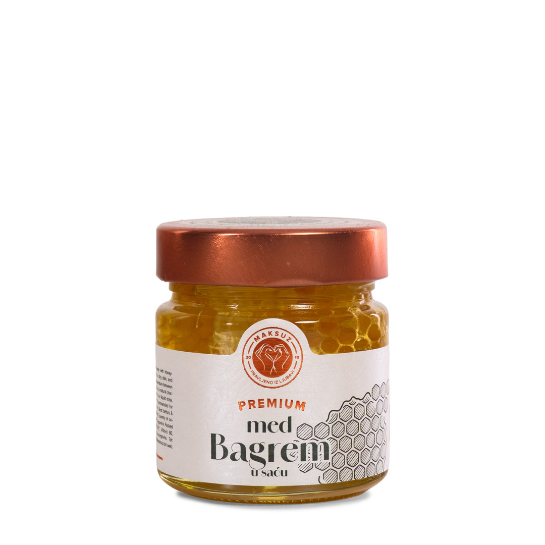 Bagremov med s komadom saća - 270 g